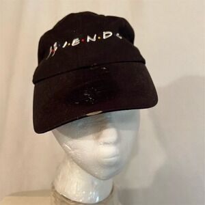 Friends TV‎ Show Black Baseball Cap Unisex Adj Strap Hat 90's Vtg Phoebe Rachel